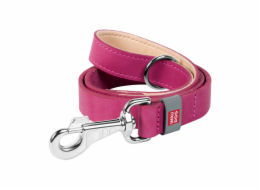 WAUDOG natural leather dog leash 25 mm wide, 122 cm long pink