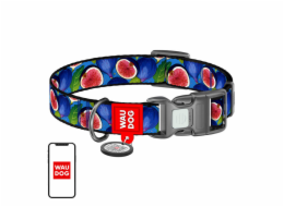 Waudog "Fig" nylon dog collar with QR code, size S