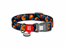 Waudog "Oranges" nylon dog collar with QR code, size M