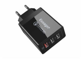 Wall charger Essager ECTQC3-FBB01 3xUSB 30W (black)