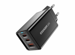 Wall charger, Essager, ECTAC-KSB01-Z, GaN, 2xUSB-C, USB-A, 67W (black)