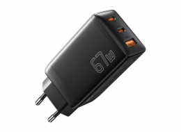 Wall charger, Essager, ECTAC-DYB01-Z, GaN, 2xUSB-C, USB-A, 67W (black)