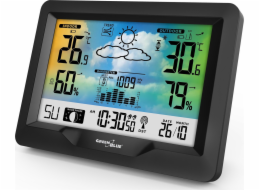 Bezdrátová meteostanice GreenBlue, barevná, s DCF, fázemi měsíce, barometrem, kalendářem, napájecí zdroj, GB540N