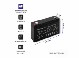 Qoltec 53072 AGM baterie | 6V | 7,2 Ah