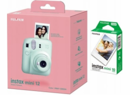 Fujifilm Digitální fotoaparát Fujifilm | Kamera Instax Mini 12 + Lesklá Instax Mini (10pl) | Mátově zelená | 800