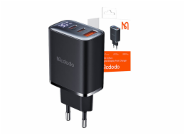 Mcdodo CH-2180 2xUSB-C + USB-A, 30W mains charger with display (black)