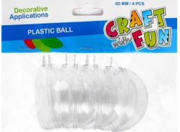 Craft with Fun ORNAMENT BN PLAST BALL 6CM 4KS CF PBH 12/96