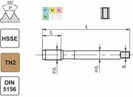 Fanar THREAD G 1/8 DIN-5156B HSSE TIN 800X