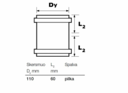 Vnitřní kanalizační dvojspojka Wavin, O 110 mm