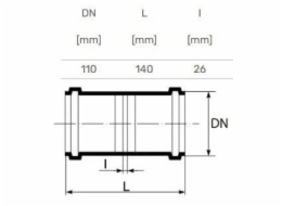 Vnitřní kanalizační dvojspojka HTplus, O 110 mm