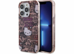 Sourcing Hello Kitty HKHCP15LHDGPTP iPhone 15 Pro 6.1 růžové/růžové pevné pouzdro IML Tags Graffiti