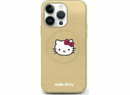 Sourcing Hello Kitty HKHMP14LPGHCKD iPhone 14 Pro 6.1 zlaté/zlaté pevné pouzdro Leather Kitty Head MagSafe