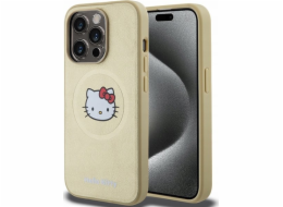 Sourcing Hello Kitty HKHMP15LPGHCKD iPhone 15 Pro 6.1 zlaté/zlaté pevné pouzdro Leather Kitty Head MagSafe