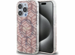 Guess  GUHMP15XHGCUSTGP iPhone 15 Pro Max 6,7 růžové/růžové pevné pouzdro IML GCube MagSafe