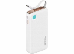 UPS Usams  Powerbanka se zatahovacím USB-C Zatahovacím kabelem 10000 mAh PD 20W Fast Charge XY Series bílá/bílá 10KCD22402 (US-CD224)