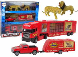 Cirkus LeanToys Nákladní automobil Transportér zvířat Pick-up Trailer Lion Tiger