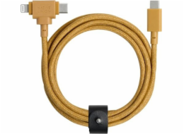 Native Union USB kabel Native Union Belt Cable Duo USB kabel 1,5 m USB C USB C/Lightning Yellow