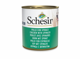 SCHESIR Chicken with spinach in jelly - vlhké krmivo pro psy - 285g