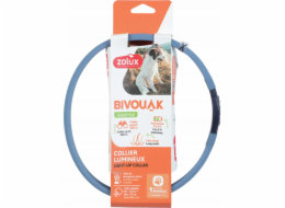 ZOLUX Bivouak LED Silikonový modrý - obojek pro psa - 30-60 cm