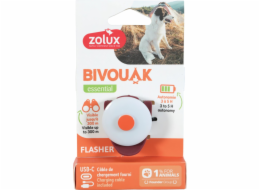 ZOLUX Bivouak Svítící přívěsek na obojek LED USB červený – adresa pro psa – 8,9x3,7x1,9 cm