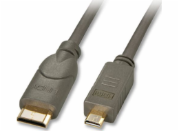 Lindy HDMI Micro - HDMI Mini kabel 0,5 m šedý (41340)