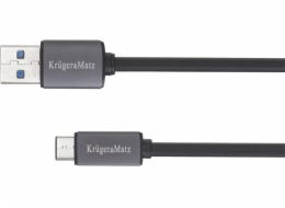 Kruger&Matz USB-A - USB-C USB kabel 1 m černý (KM0348)