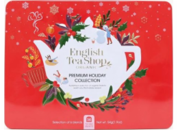 English Tea Sho Sada čajů Premium Holiday Collection v ozdobné červené BIO dóze, 44g