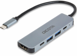 DICOTA USB-C 5-v-1 Video Hub 4K PD 100W, dokovací stanice