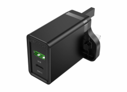 USB-A, USB-C Wall Charger Vention FBBB0-UK 18W/20W UK Black