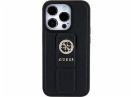 Guess  GUHCP15SPGSSADK iPhone 15 6.1 černé/černé pevné pouzdro Grip Stand 4G Saffiano Strass