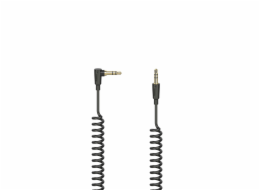 Hama 00205114 Flexi-Slim Spiral Cable, 3.5mm 90 Jack Plug - Plug Stereo 1.5m