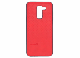 Samsung A6 Plus 2018 TPU case 1 with metal plate (possible to use with magnet car holder) Red