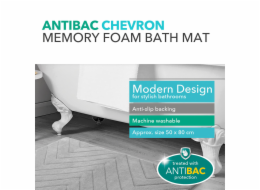 Beldray LA032647LGRYUFFEU7 Antibac Chevron Memory Foam Bath Mat