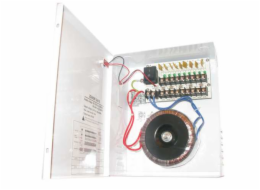 XtendLan Zdroj 24V AC, 9 portů, 10A celkem, 240W, PTC ochrana, skříňka na stěnu