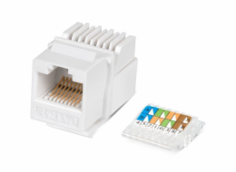 XtendLan Keystone jack RJ45, CAT5e, UTP, zaklapávací, bílý, instalace bez nástrojů