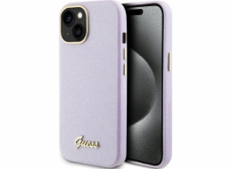 Pevné pouzdro Guess  GUHCP15SPGMCSL iPhone 15 6.1 lila/lila Glitter Glossy Script