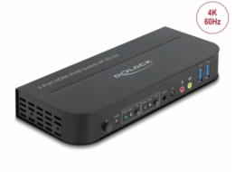 DeLOCK HDMI KVM Switch 4K 60 Hz mit USB 3.0 und Audio, KVM-Switch