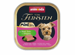 ANIMONDA Vom Feinsten Adult Mini Beef, duck and oregano - mokré krmivo pro psy - 100g