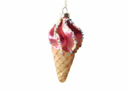 Ozdoby  na vánoční stromeček Christmas Touch Ice cream, pink, 14 cm