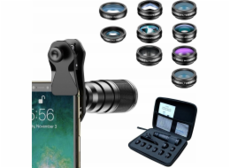 Apexel 12in1 Set objektiv 22x Tele / Fisheye / Macro 15x / Wide 0,63x / Cpl Filtr pro telefon Smartphone Apexel / Apl-22xdg9