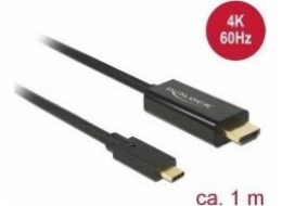 AV adaptér Delock kabel USB Type-Ca samec > HDMI samec (DP Alt Mode) 4K 60 Hz 1m černý