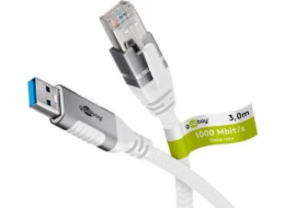 goobay Ethernetový kabel USB-A 3.2 Gen1 samec > RJ-45 samec, LAN adaptér