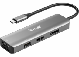 AV adaptér  adaptér USB-C -> HDMI/DisplayPort/VGA 4K/1080P/60Hz gr