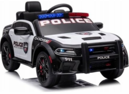 Lean Cars Battery Car Dodge Charger Police White and Black