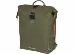 Bazalka BASIL SOHO BACKPACK NORDLICHT17L batoh/taška na kolo, uchycení Hook-On System, voděodolný polyester, osvětlení, mechově zelená