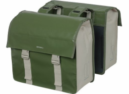 Bazalka BASIL URBAN LOAD DOUBLE PANNIER BAG 48-53L, Universal Bridge System, 100% voděodolná, mechově zelená/písková (NOVINKA 2024)