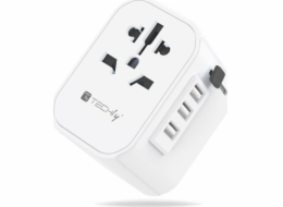 Techly Cestovní adaptér Napájecí zástrčky EU/UK/USA 3x USB nabíječka