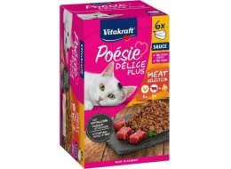 VITAKRAFT POESIE DELICE PLUS Kuřecí a hovězí - mokré krmivo pro kočky - 6x85g