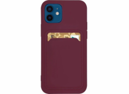 Hurtel Card Case Silikonové pouzdro na peněženku se slotem na kartu Dokumenty pro Samsung Galaxy S21 Ultra 5G Burgundy