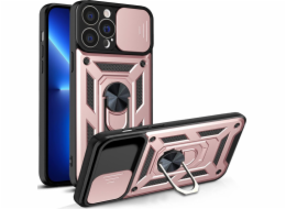 Pouzdro Hurtel Hybrid Armor Camshield iPhone 13 Pro pancéřový kryt s krytem fotoaparátu růžový